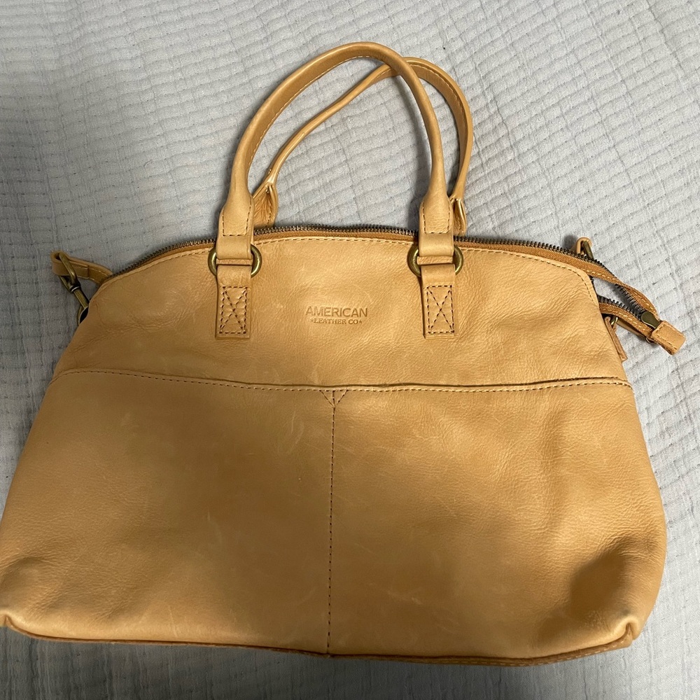 American Leather Tan and Brown Purse
